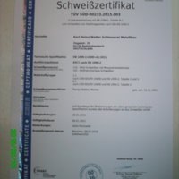 Urkunde „Schweißzertifikat"